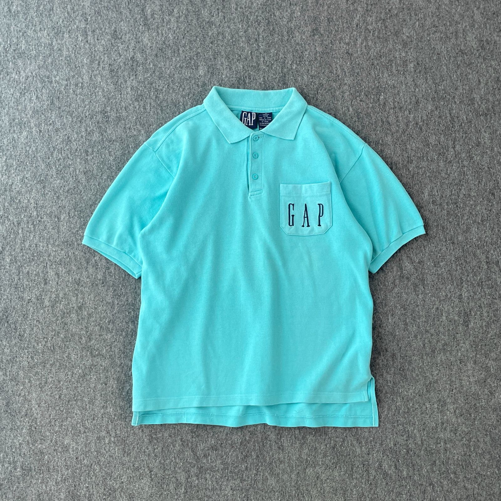 80s 90s old GAP デザインポロシャツ 刺繍ロゴ ワンポイント
