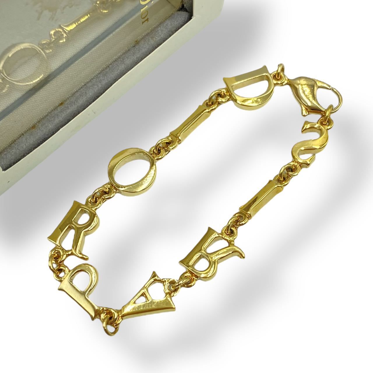 【極美品】ディオール Christian Dior ブレスレット ロゴ ゴールド 極美品 Christian Dior クリスチャン ディオール ブレスレット