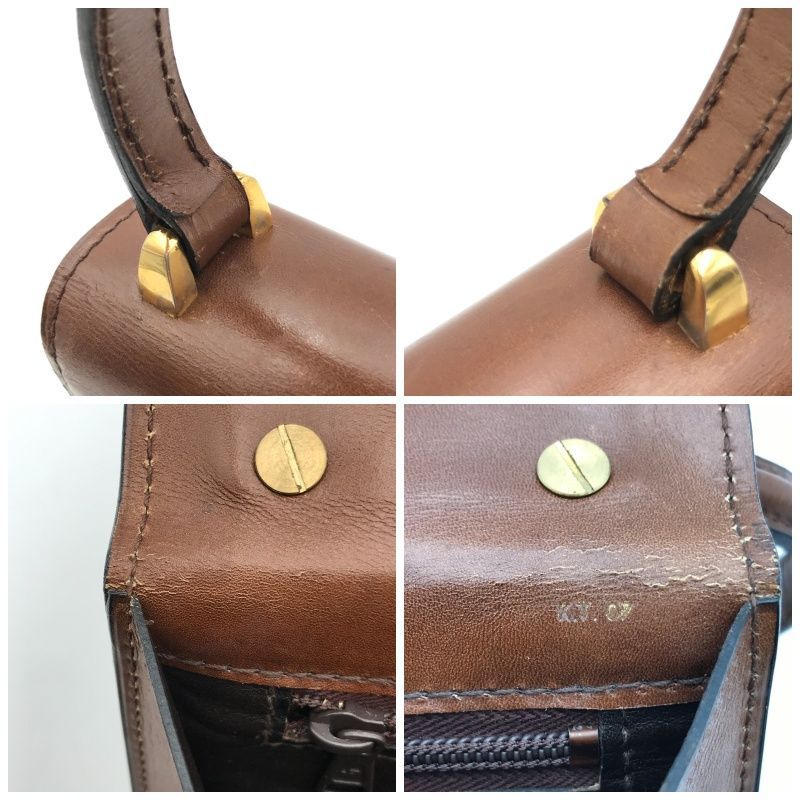 CELINE セリーヌ ハンドバッグ ホースビット金具 レザー ブラウン系