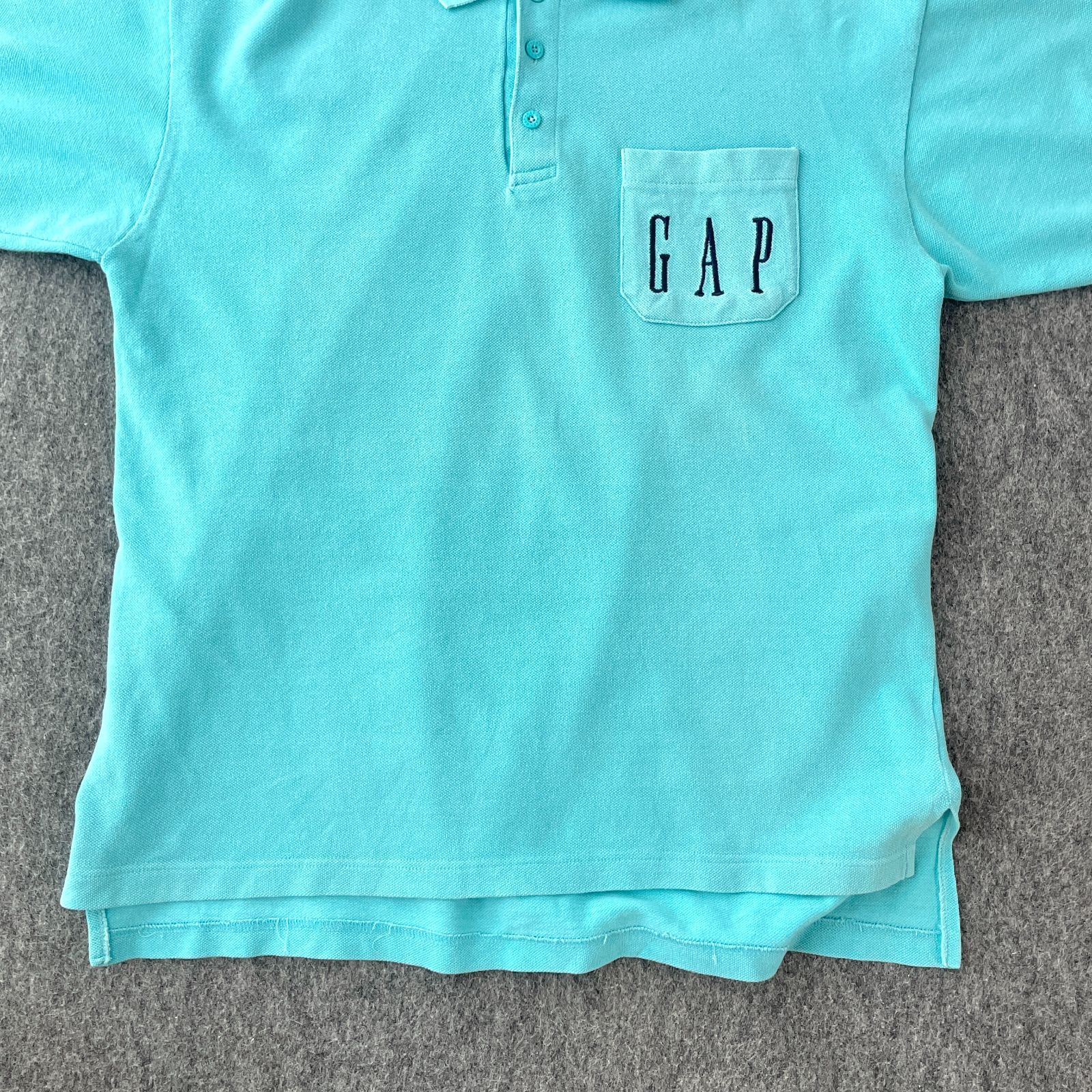 80s 90s old GAP デザインポロシャツ 刺繍ロゴ ワンポイント