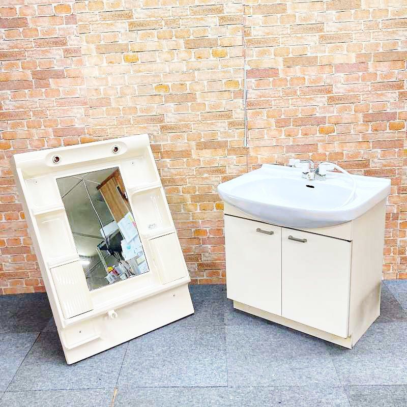 中古品】【訳あり】 サンウェーブ工業 陶器製 手洗台 洗面化粧台 「幅