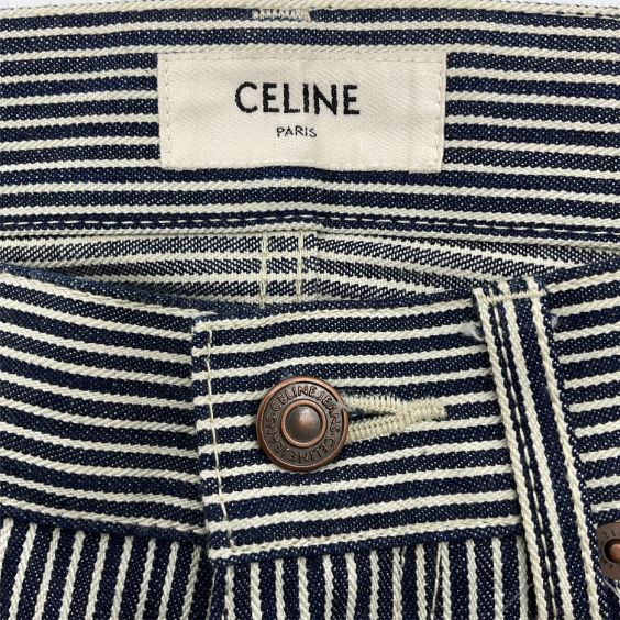 CELINE セリーヌ ヒッコリー ストライプ デニム パンツ ジーンズ