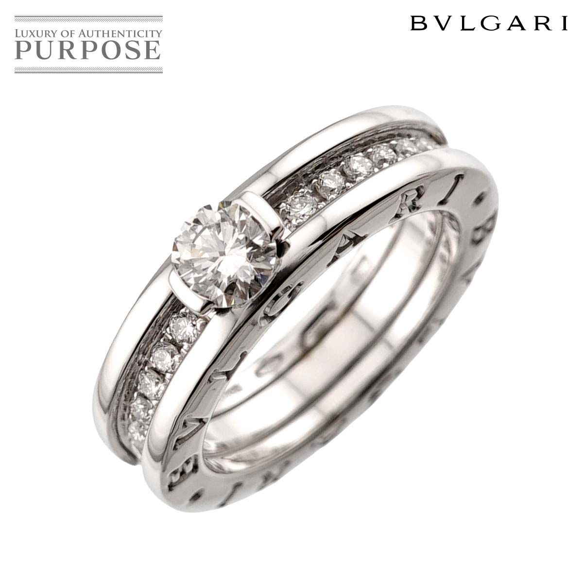 ブルガリ BVLGARI ビーゼロワン ダイヤ 0.34ct D/VS1 #49 リング K18 WG ホワイトゴールド 750 Diamond Ring 90326237