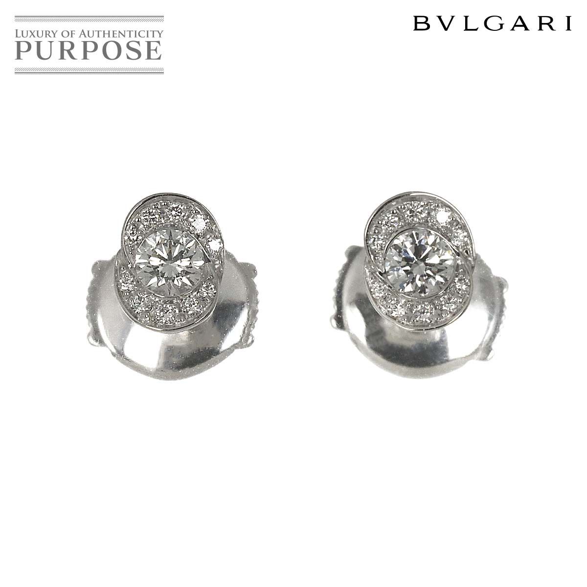ブルガリ BVLGARI インコントロ ダモーレ ダイヤ ピアス K18 WG ホワイトゴールド 750 Earrings Pierced【証明書付き】 90326475 130,500円