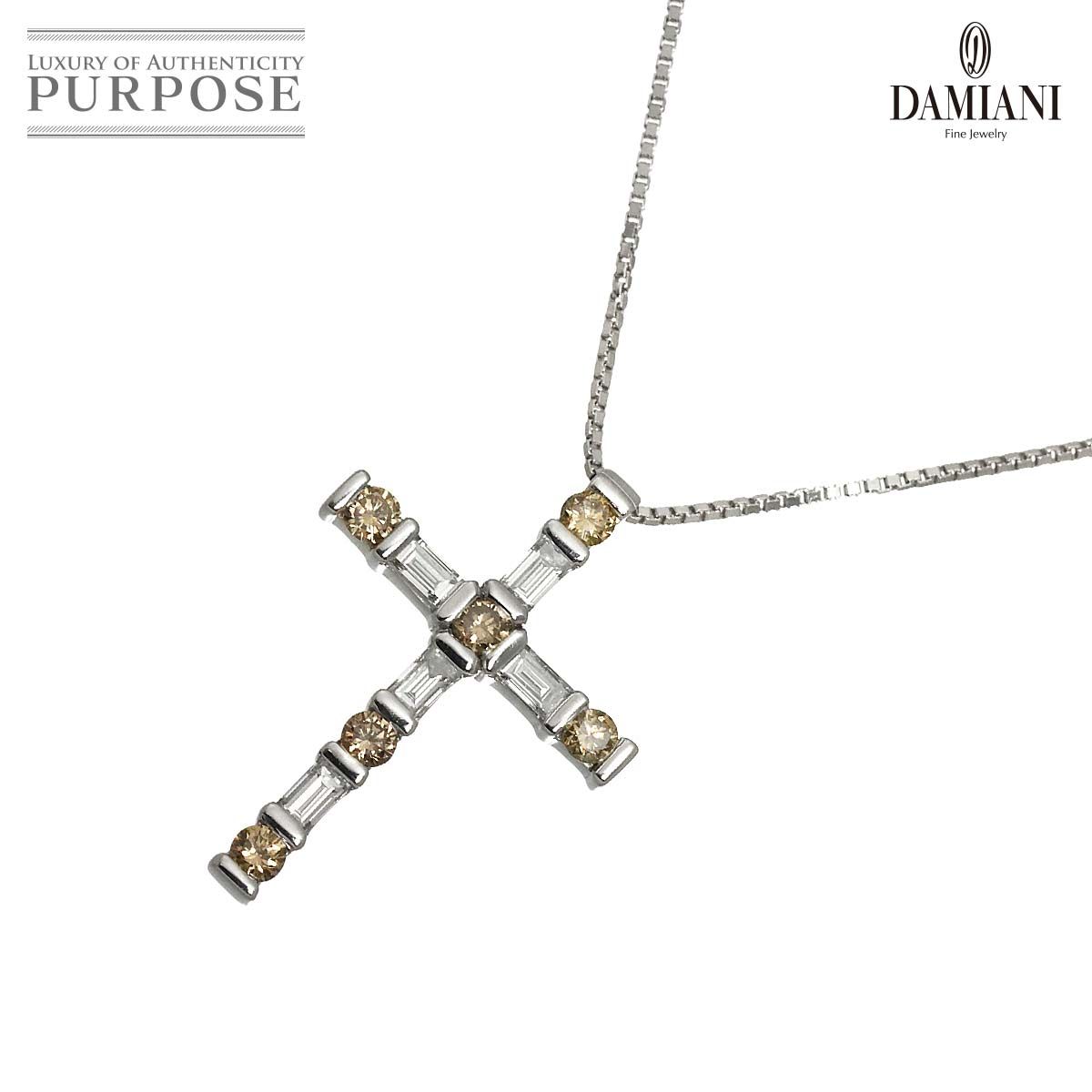 ダミアーニ DAMIANI ルミエール クロス ダイヤ ネックレス 43cm K18 WG