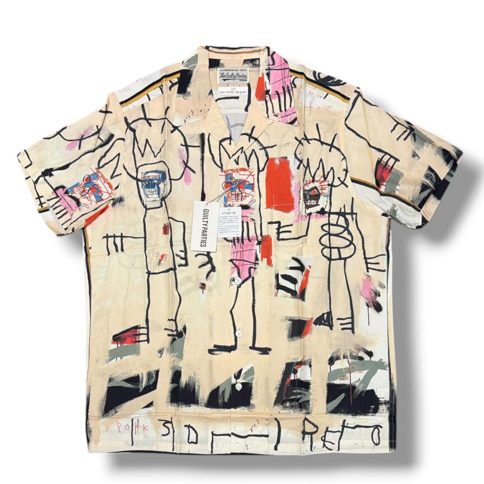 参考上代39600円 WACKO MARIA × JEAN-MICHEL BASQUIAT 26SS HAWAIIAN SHIRT ハワイアンシャツ ワコマリア × ジャン＝ミシェルバスキア BASQUIAT-WM-HI03 ベージュ XL （3177M） 21,800円
