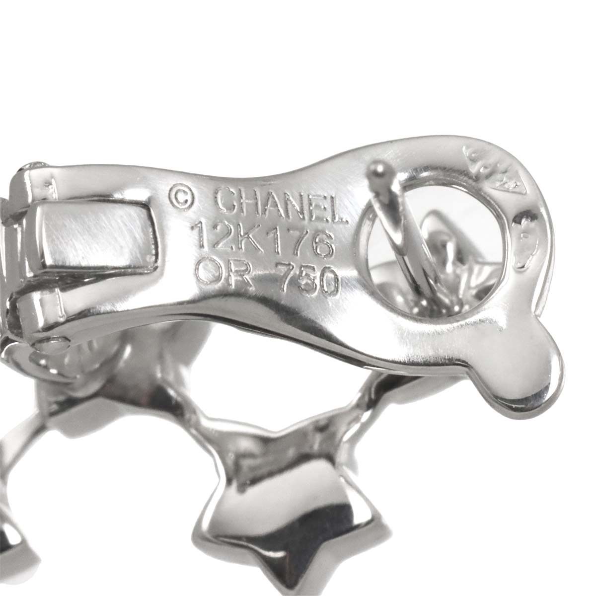 シャネル CHANEL コメット ダイヤ ドロップ ピアス K18 WG 750 星