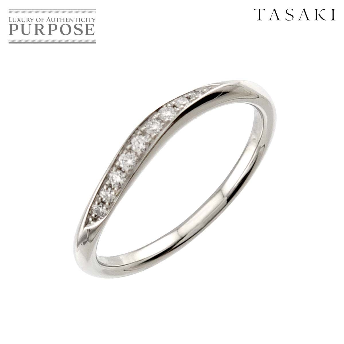 タサキ TASAKI 10号 リング ダイヤ 0.05ct Pt プラチナ 田崎真珠 指輪 Diamond Ring【証明書付き】 90328830