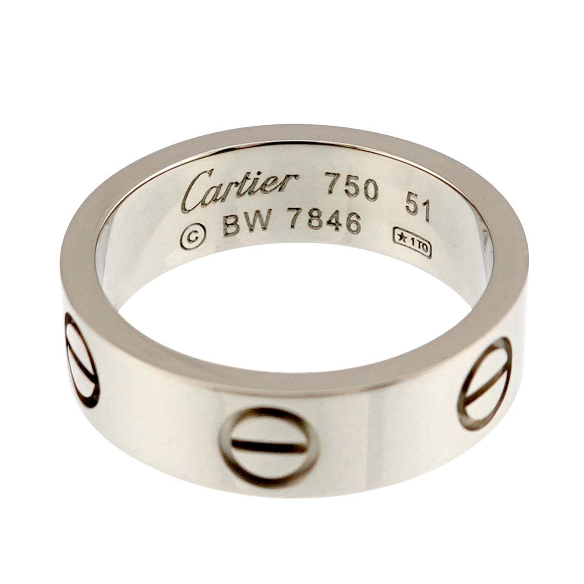 カルティエ Cartier ラブ クラシック #51 リング K18 WG ホワイト