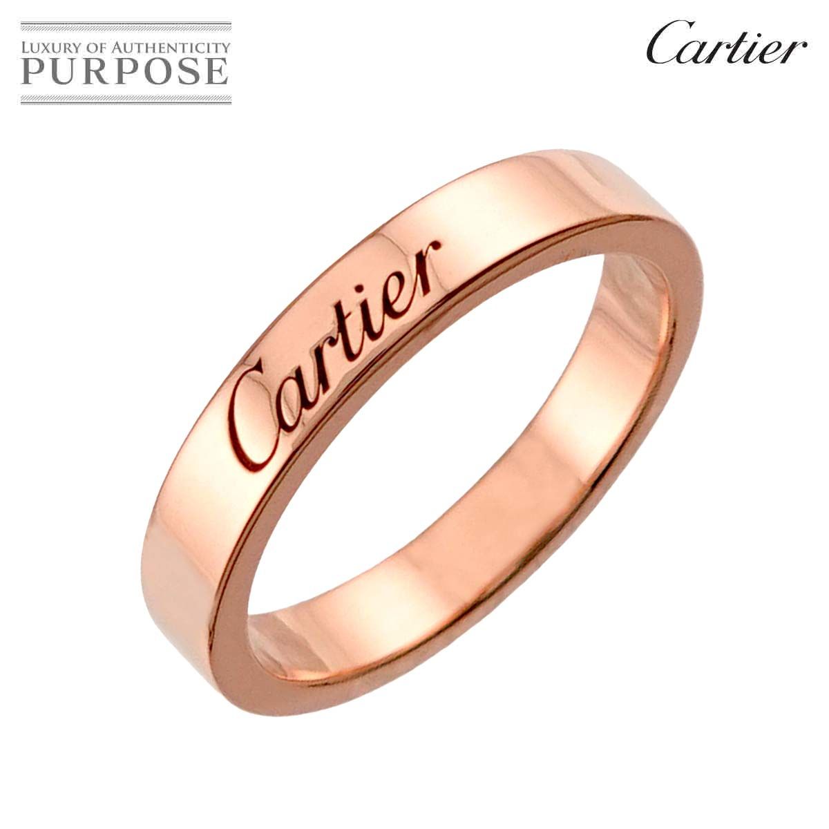【限定価格】Cartier 750 リング サイズ47 カルティエ Cartier Cドゥ #47 リング 幅3mm K18 PG ピンクゴールド