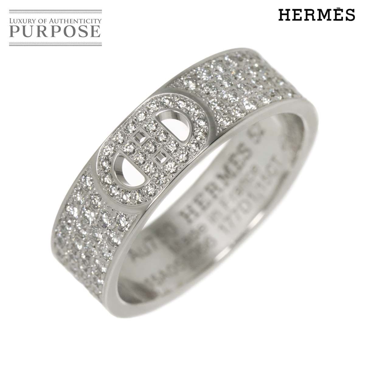 エルメス HERMES H ダンクル #52 リング ダイヤ 1.15ct K18 WG ホワイトゴール 指輪 H Dunkle Diamond Ring 90328913