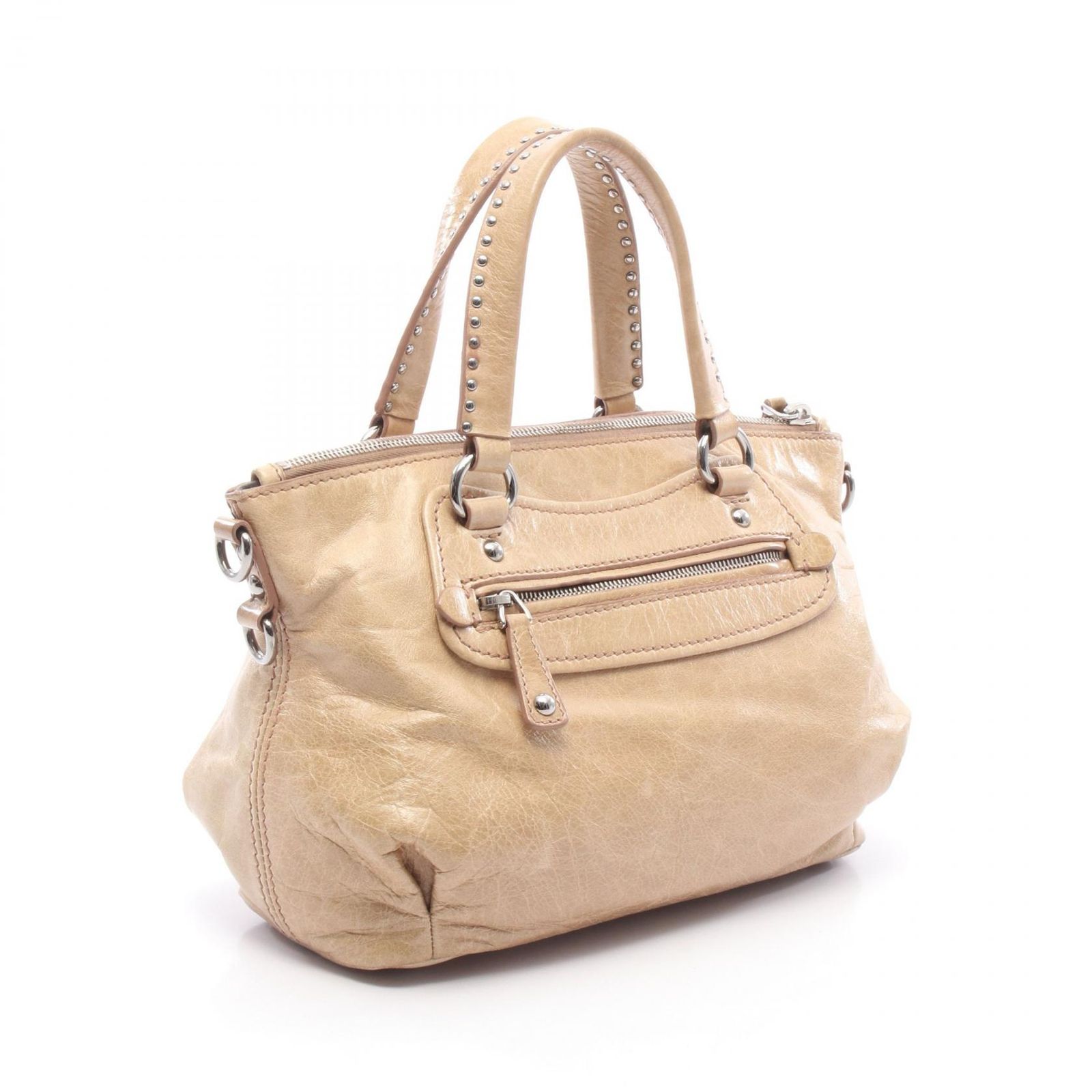 ミュウ ミュウ Miu Miu ハンドバッグ ハートチャーム 2WAY ベージュ