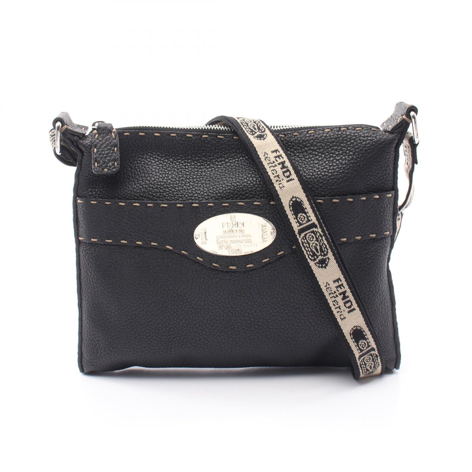 フェンディ FENDI ショルダーバッグ セレリア ブラック レザー セレリア ショルダーバッグ レディース Used A