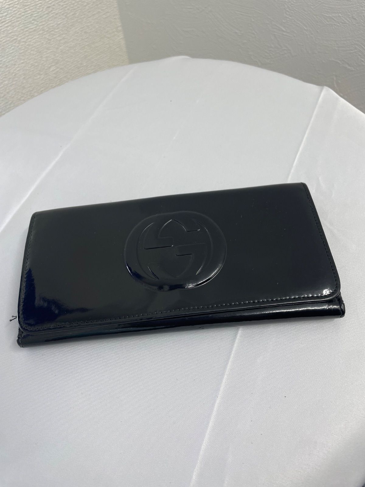 高級感】GUCCI グッチ 長財布 エナメル パテントレザー インター
