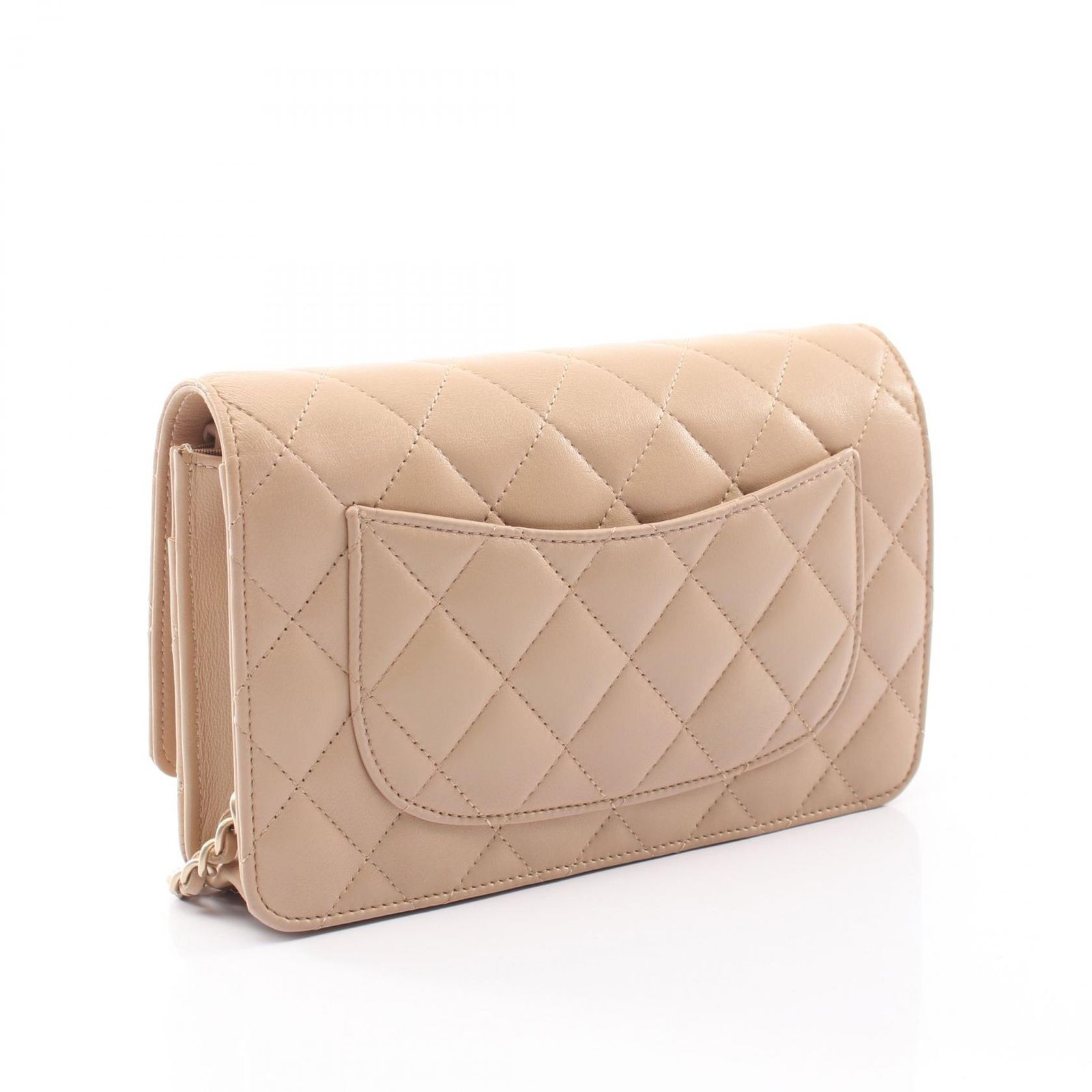 シャネル CHANEL ショルダーバッグ マトラッセ ベージュ ラムスキン