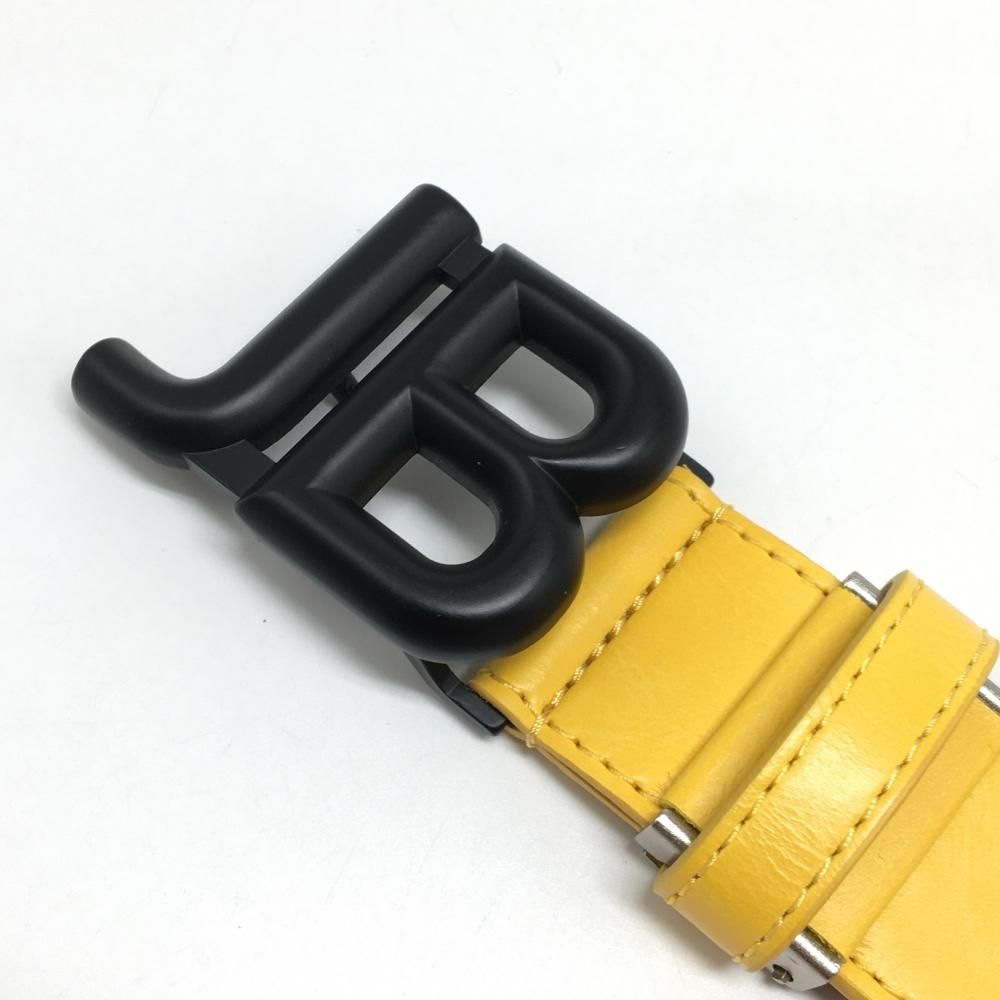 超美品】ジャックバニー トップ式ベルト イエロー×黒 ロゴ総柄 メンズ