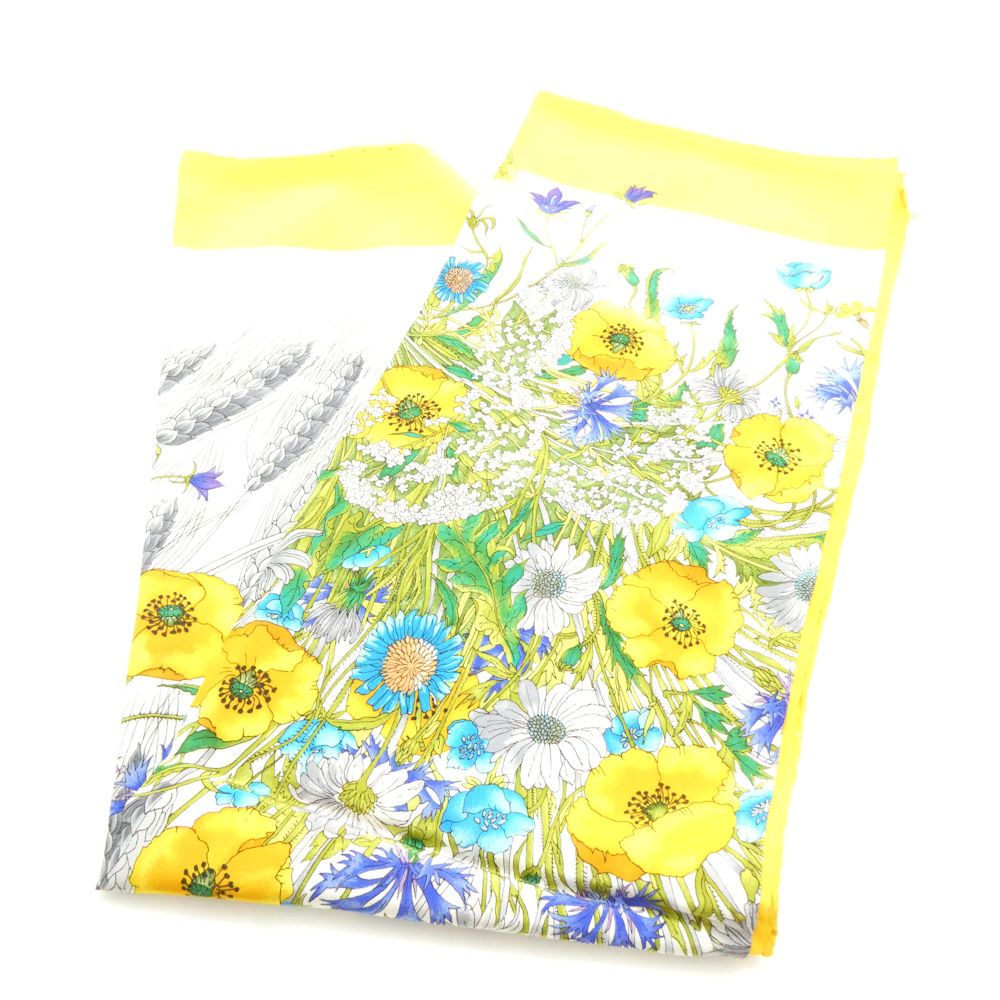 美品 GUCCI グッチ スカーフ シルク100％ 大判 花柄 ホワイト