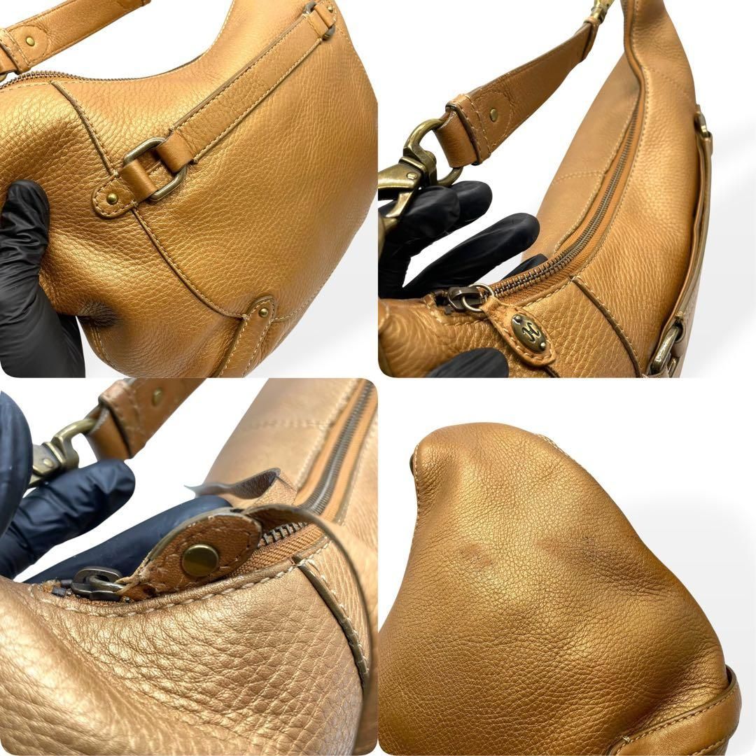 美品 cole haan コールハーン ショルダーバッグ 肩掛け ゴールド 