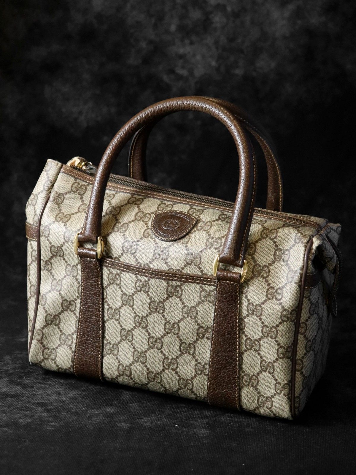 GUCCI グッチ ハンドバッグ GGスプリーム レザー ブラウン オールド