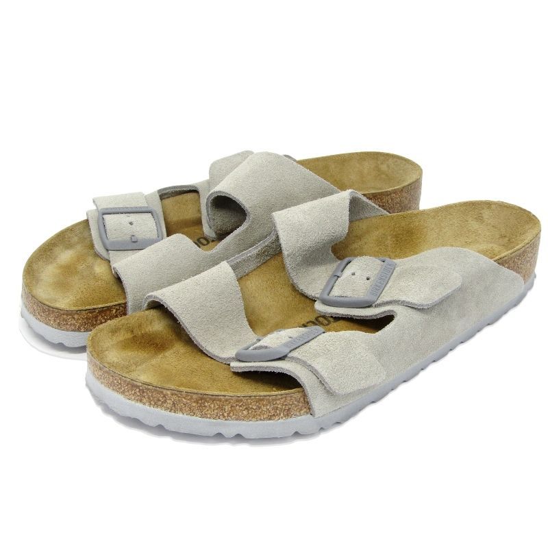 美品 BIRKENSTOCK ビルケンシュトック 41 ARIZONA スエード ソフトフットベッド サンダル アリゾナ レギュラー幅 GRAY グレー  35005715