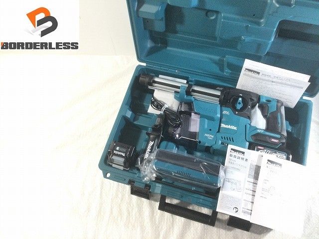 ☆未使用品☆makita マキタ 40Vmax 充電式ハンマドリル HR008GRMXV バッテリ2個(4.0Ah) 充電器 集じんシステム ケース付131633