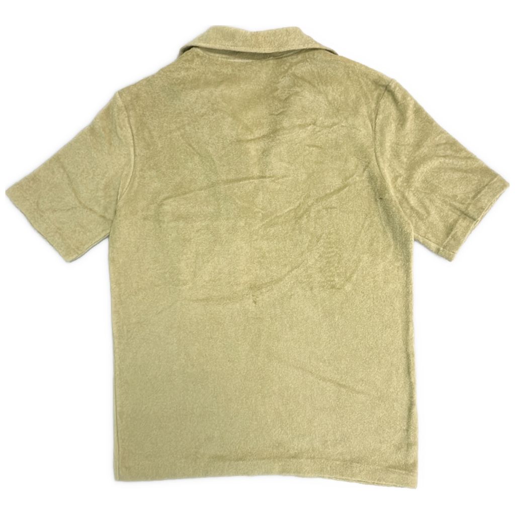 70年代 イギリス製 St. Michael パイル地 スキッパーシャツ ヴィンテージ ユーロ カーキ(メンズ 40)中古 古着 Y4782 70年代 イギリス製 St. Michael パイル地 スキッパーシャツ