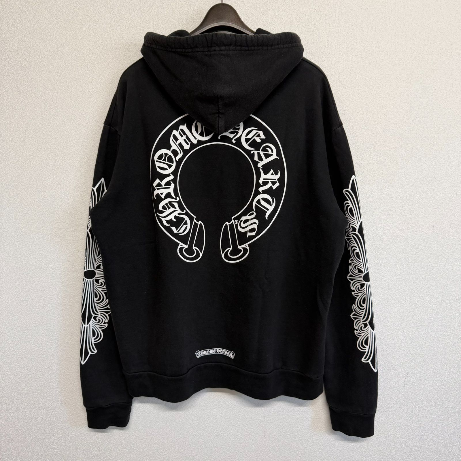 CHROME HEARTS Horse Shoe クロムハーツ ホースシュー 黒 ブラック 長袖 フーディー パーカー トップス メンズ レディース Mサイズ 美品 2756
