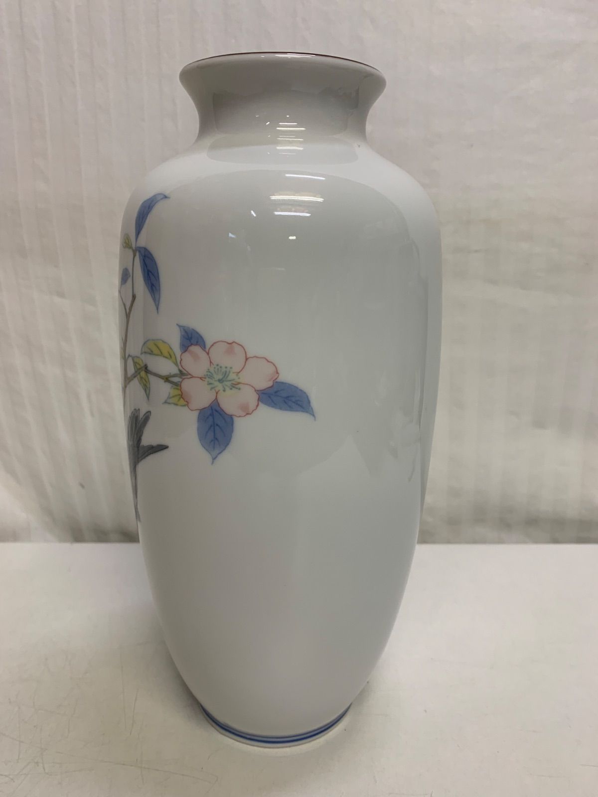 有田焼 古伊万里 彌右衛門 花鳥染付絵 花瓶 花器 共箱付き 未使用品