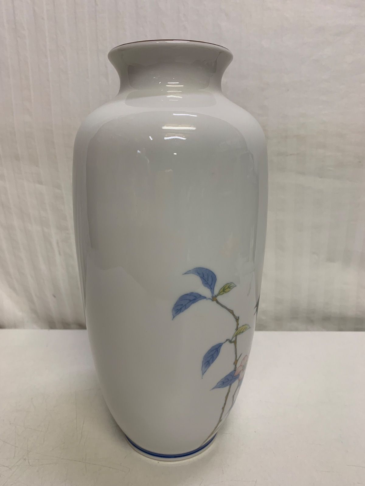 有田焼 古伊万里 彌右衛門 花鳥染付絵 花瓶 花器 共箱付き 未使用品 