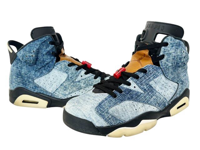 ナイキ NIKE AIR JORDAN 6 WASHED DENIM エア ジョーダン 6 ウォッシュド デニム CT5350-401 27.5 インディゴ ブルー ブランド古着ベクトル 中古▲■260701