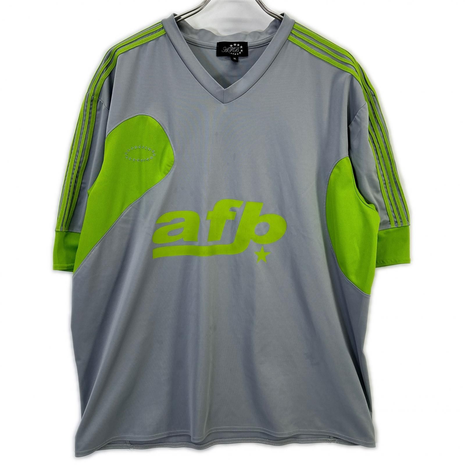 AFB エーエフビー グレー×グリーン 半袖 ユニフォームTシャツ XL AFB エーエフビー グレー×グリーン 半袖 ユニフォームTシャツ XL