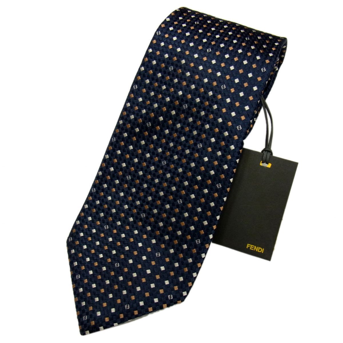 新品 参考定価35,000円◇FENDI シルク(絹)100％ ネクタイ FFロゴ