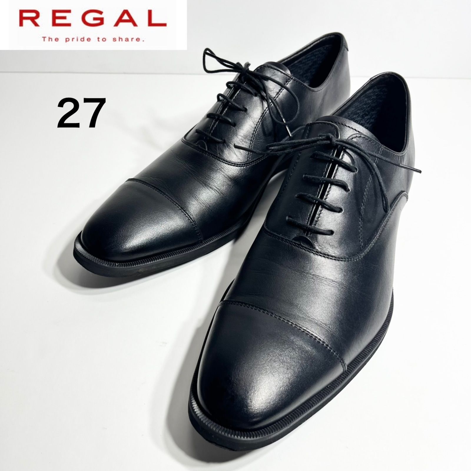 【極美品】REGAL リーガル 31FL ストレートチップ 黒 27cm ビブラムソール