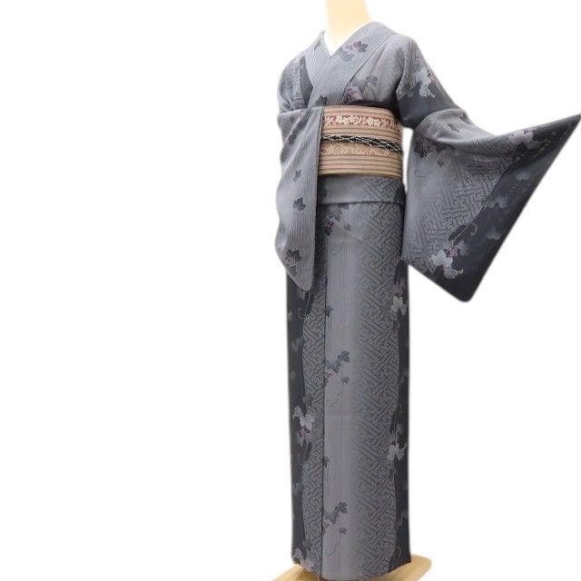 百華 Y5197◇美品 夏着物 葡萄蔦 絽 正絹 居敷当て付き 小紋 - メルカリ