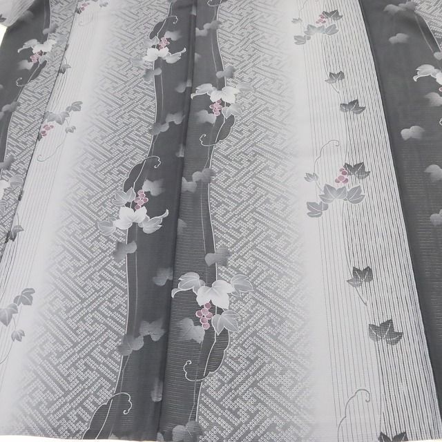 百華 Y5197◇美品 夏着物 葡萄蔦 絽 正絹 居敷当て付き 小紋 - メルカリ