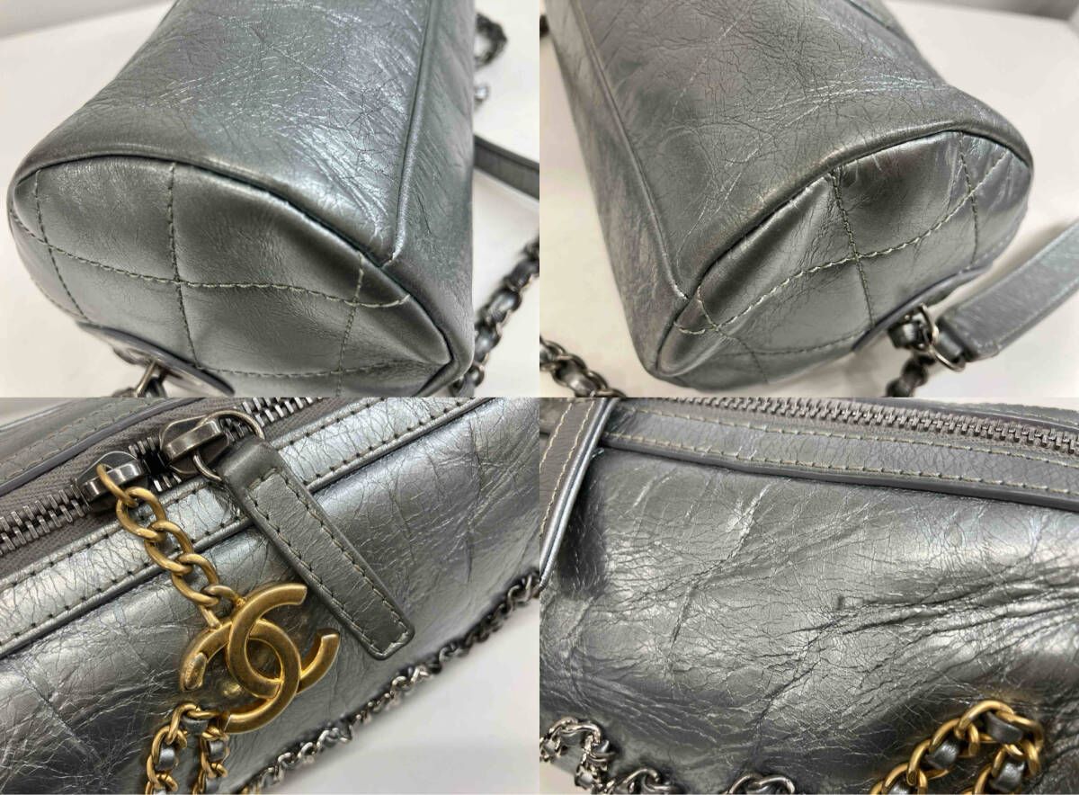CHANEL シャネル AS1779 ロゴ ボ-リングバッグ シルバー チェーン