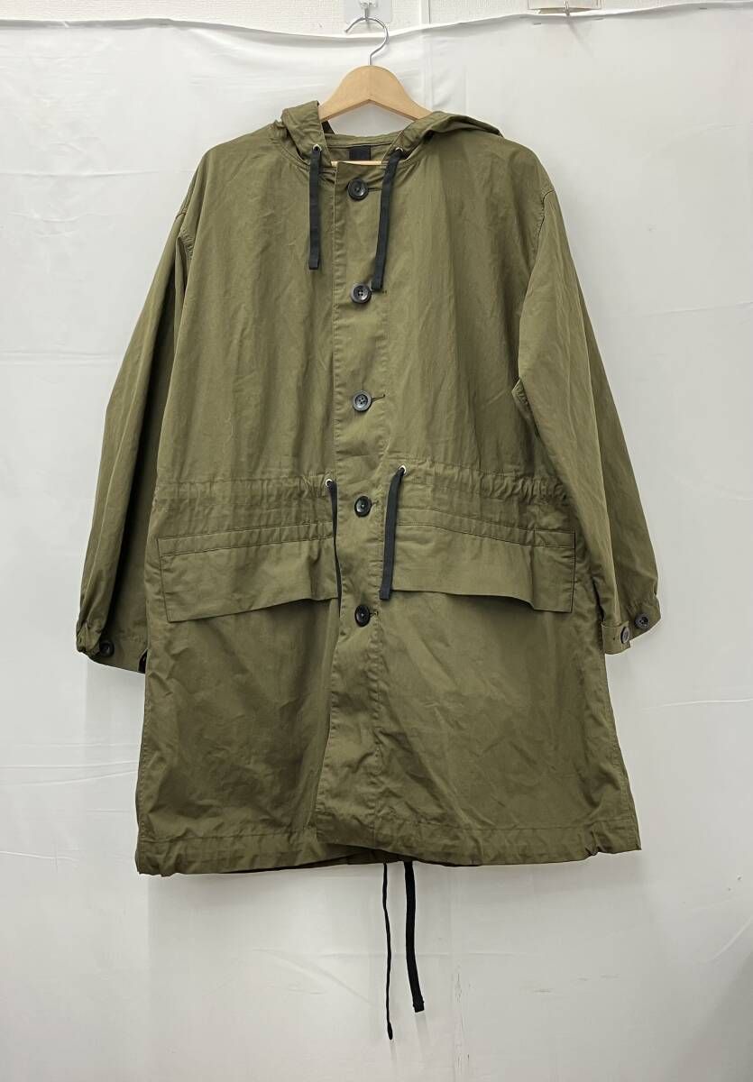 MHL. エムエイチエル WASHED COTTON NYLON ウォッシュドコットンナイロン コート モッズコート サイズS メンズ カーキ系