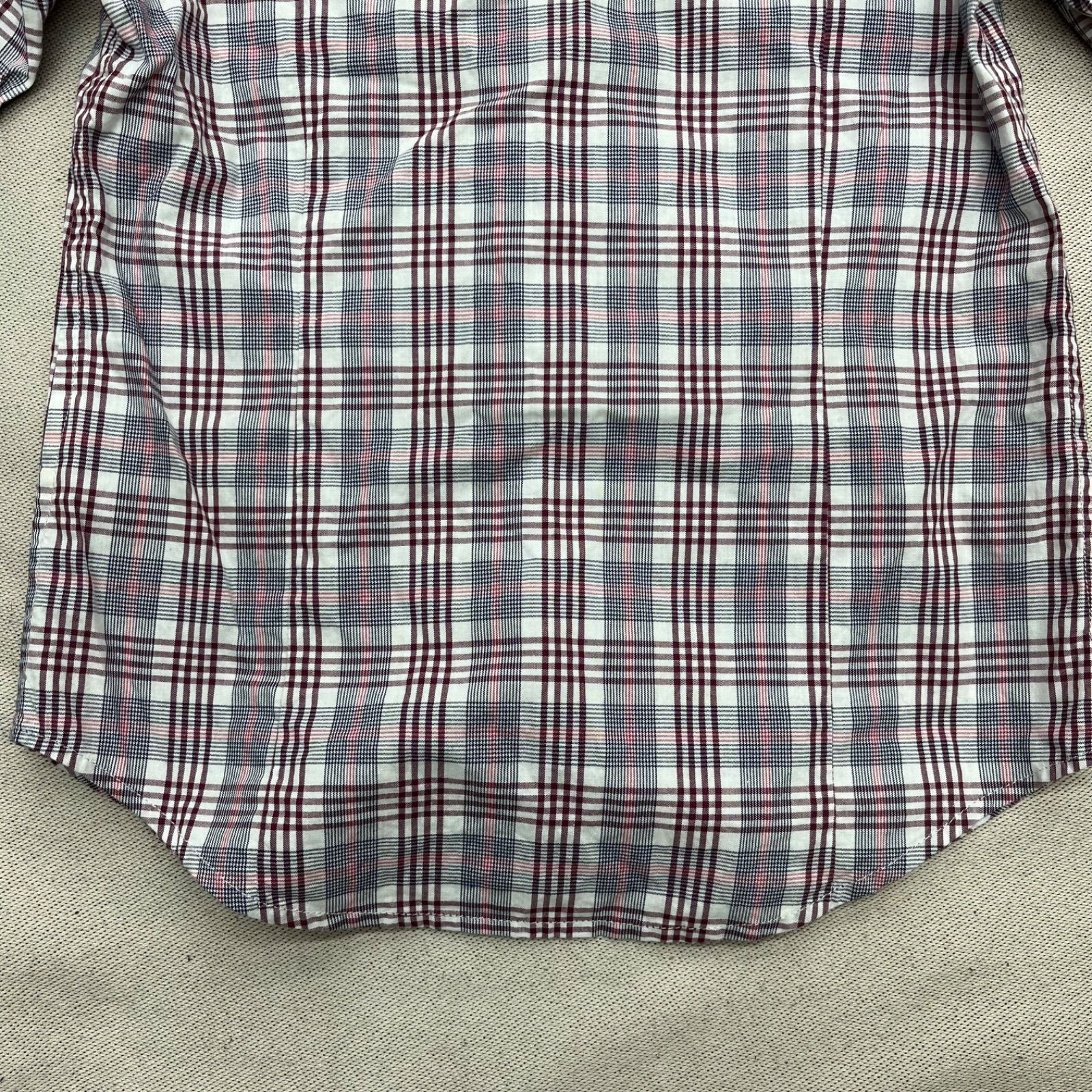 SAYEGUSA 銀座のサエグサ チェック柄シャツ ワイン色 ホワイト 白 
