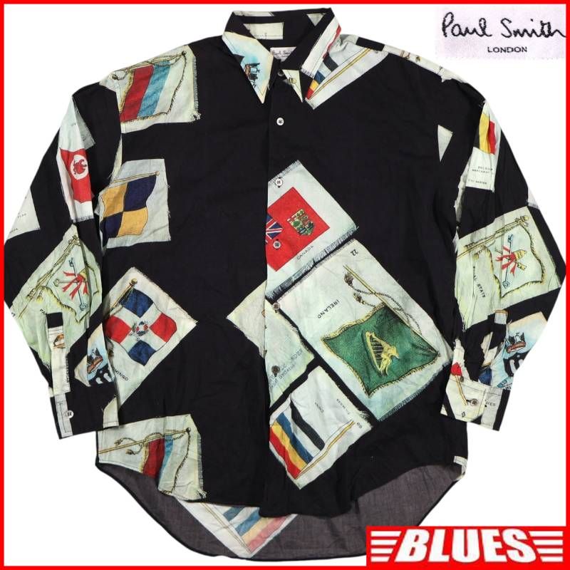 Paul Smith ポールスミス シャツ L 長袖シャツ 黒 古着 メンズ 長袖 ボタンシャツサイズL一覧←SEULB屋着古← HS832