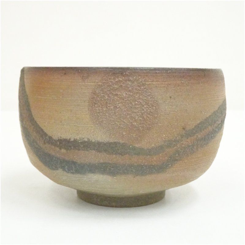 備前焼 山本出造 出彩茶碗（共箱） 茶道 抹茶 おしゃれ 抹茶茶碗 抹茶
