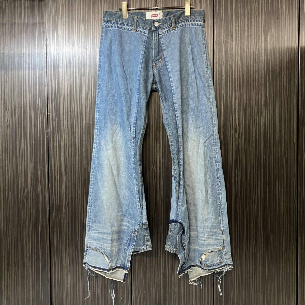 25ss JUNYA WATANABE × LEVIS パンツ 再構築ドッキングデニムパンツ サイズS ブルー JO-P202 ジュンヤワタナベ