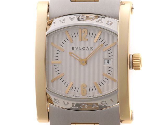 BVLGARI ブルガリ ウォッチ アショーマ39mm 時計 AA39C6SGD 腕時計 K18イエローゴールド K18YG/ステンレス ホワイト クオーツ ボーイズ【中古】