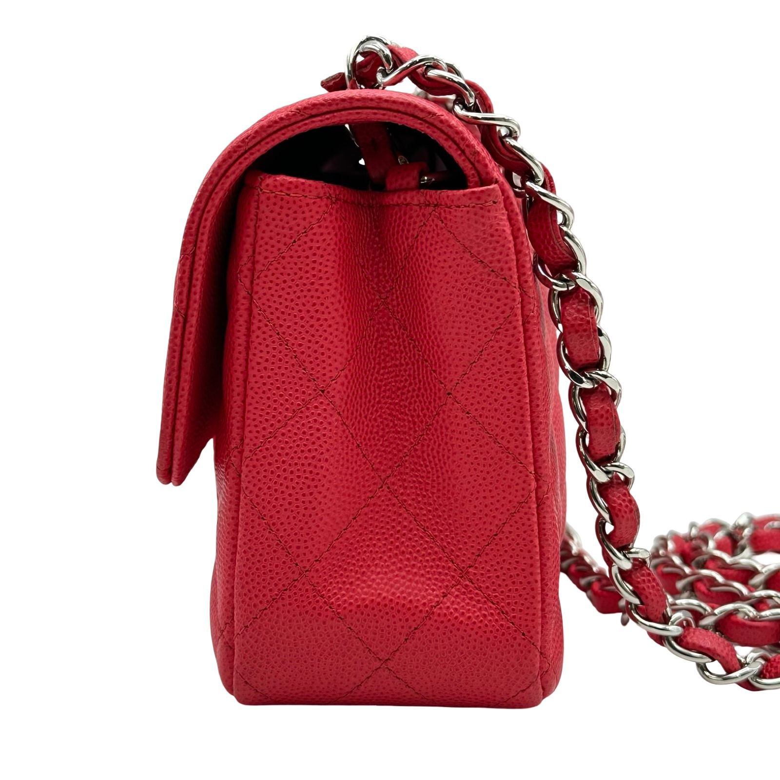 シャネル CHANEL ミニマトラッセ20 A69900 25番台 レッド シルバー金具