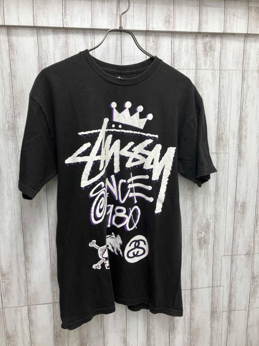 STUSSY 半袖Tシャツ old stussy フロントプリント ブラック - メルカリ