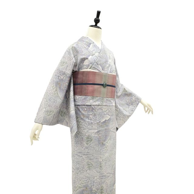 新古品】 白大島 大島紬 着物 本場大島紬 未使用 正絹 袷 祭 白地
