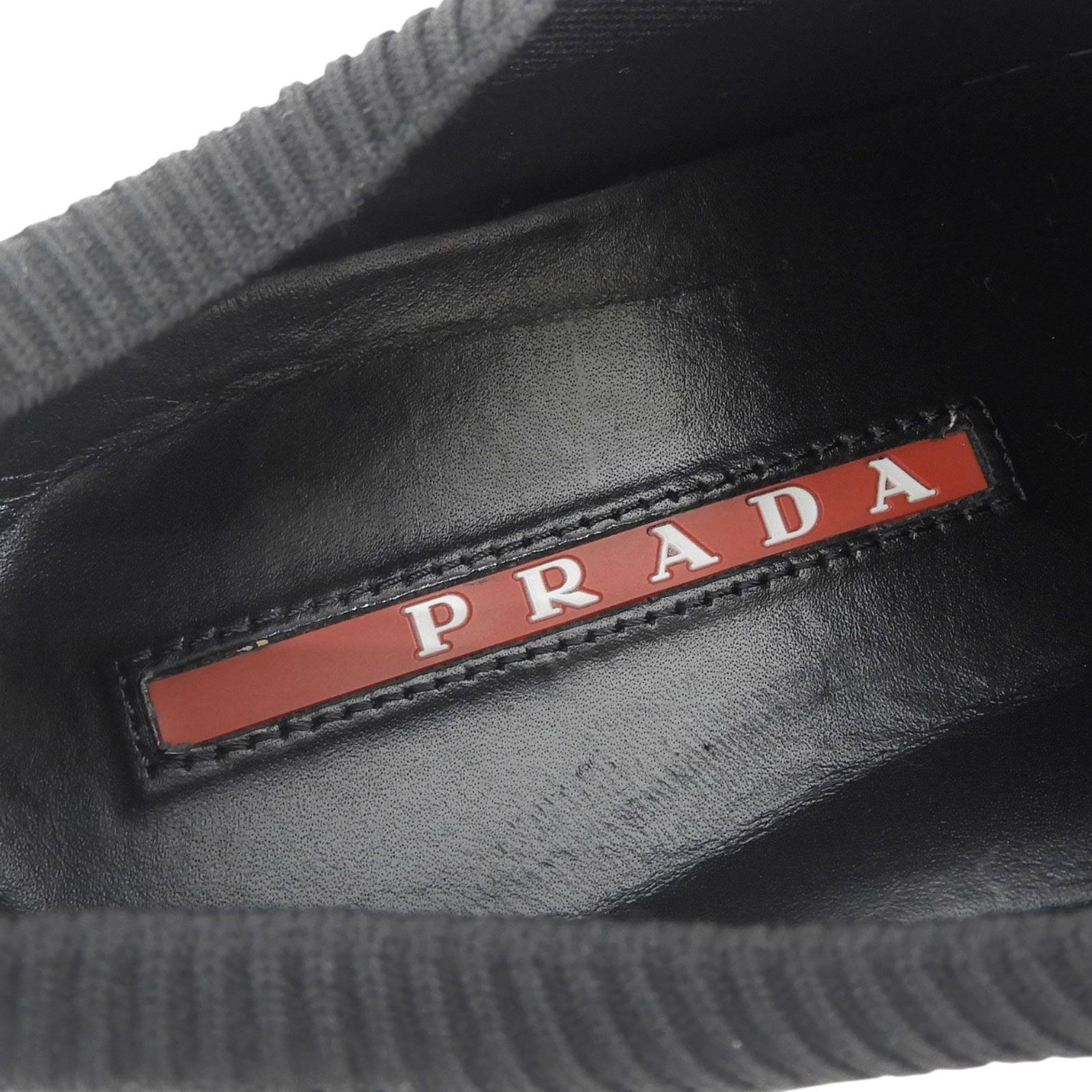 極美品△PRADA プラダ ニット ロゴデザイン ニットアッパー ソックス