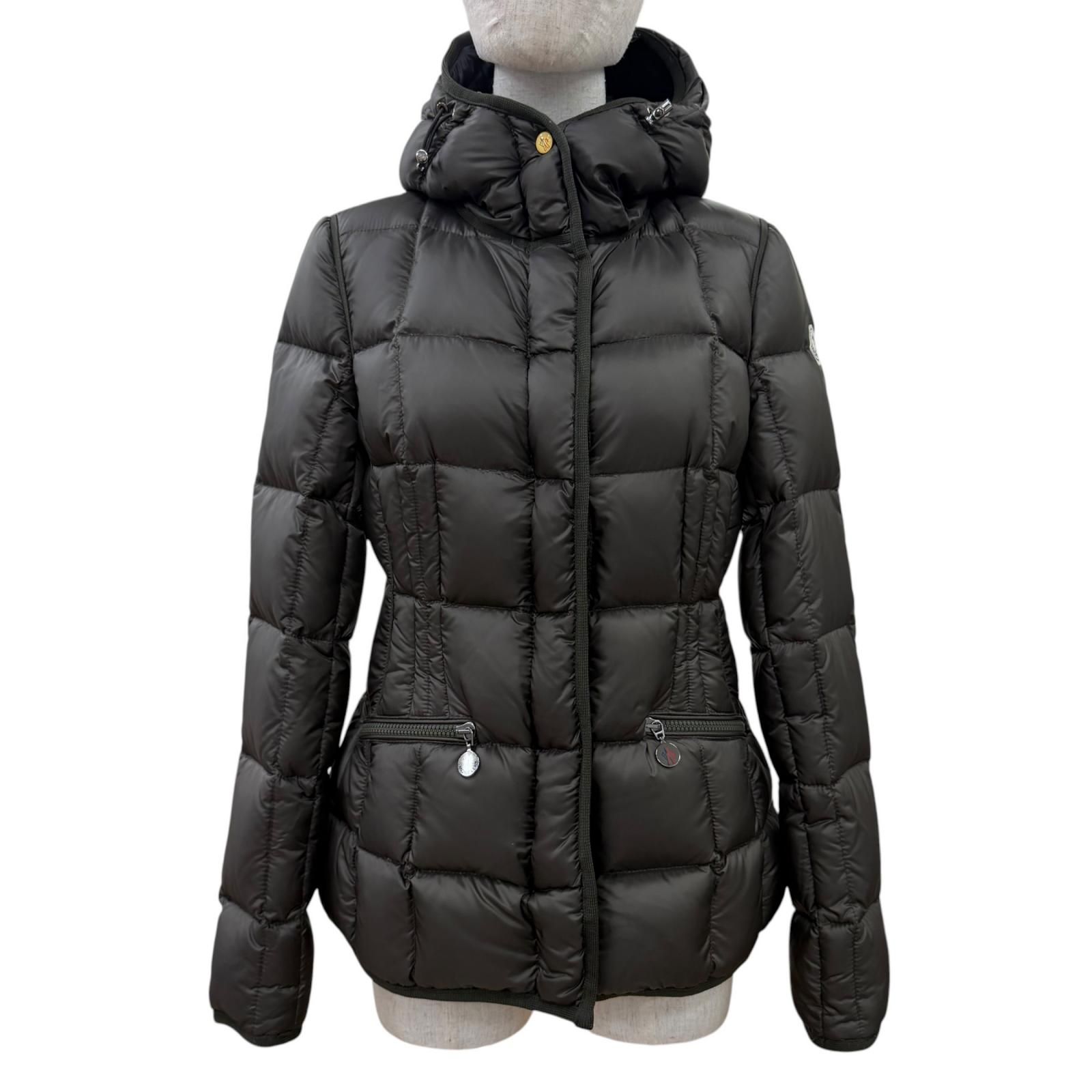 【正規極美品/S】モンクレール ダウンコート ワッペン付き 肉厚 フード 黒 極美品☆MONCLER モンクレール BUIS ロゴワッペン・フード付 ZIP UP