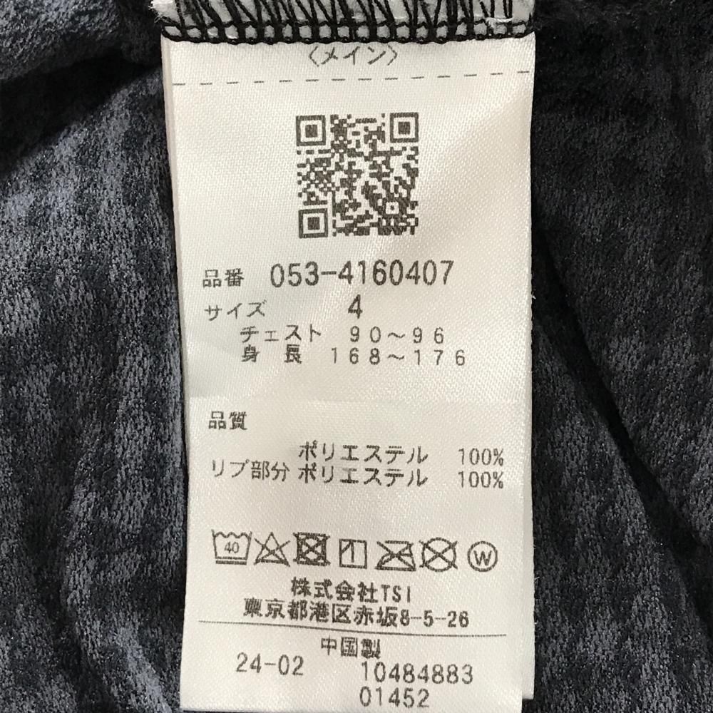 超美品】パーリーゲイツ 半袖ポロシャツ ネイビー 総柄 千鳥格子