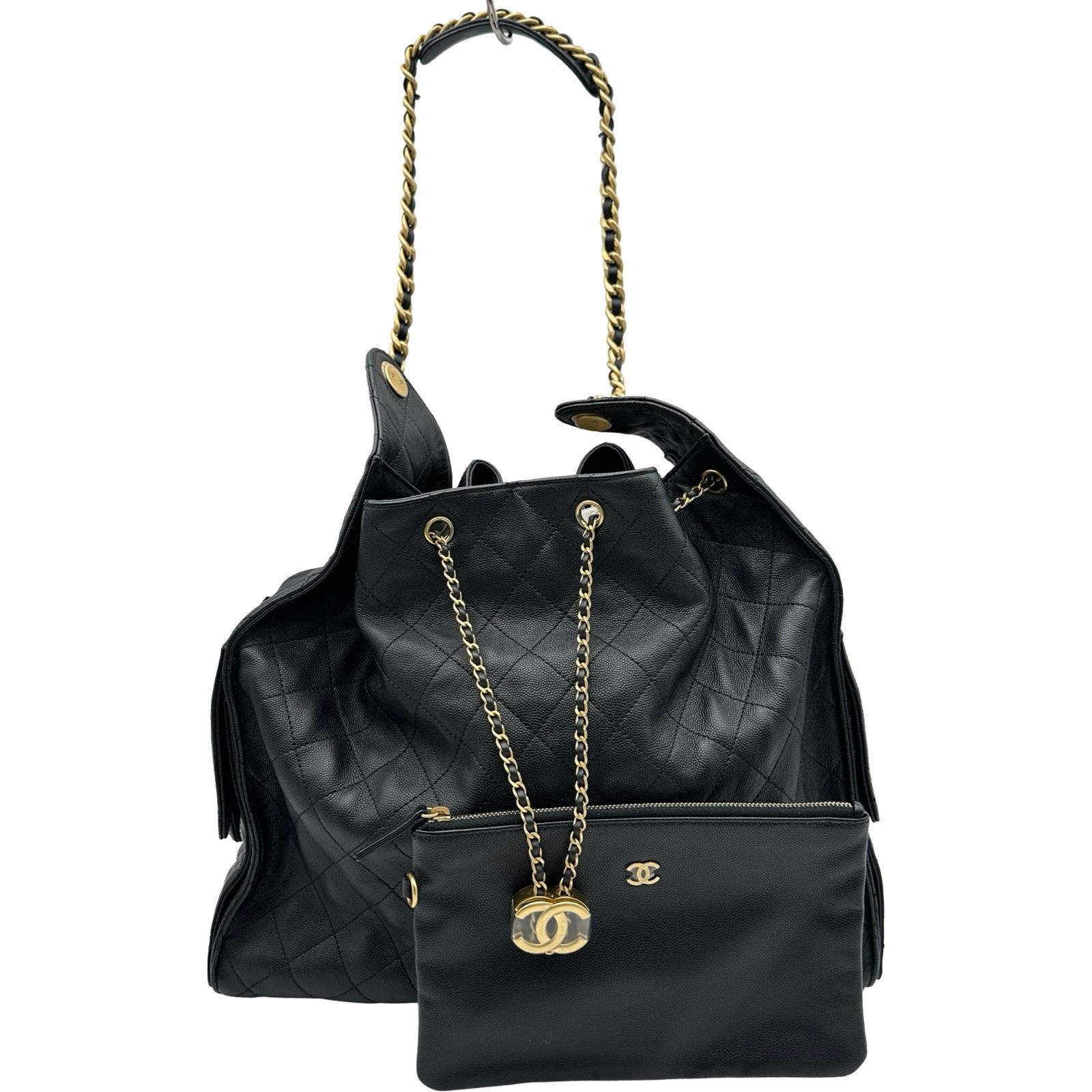 シャネル CHANEL CHANEL25 ラージ AS5533 ブラック ゴールド金具 キャビアスキン レディース ショルダーバッグ