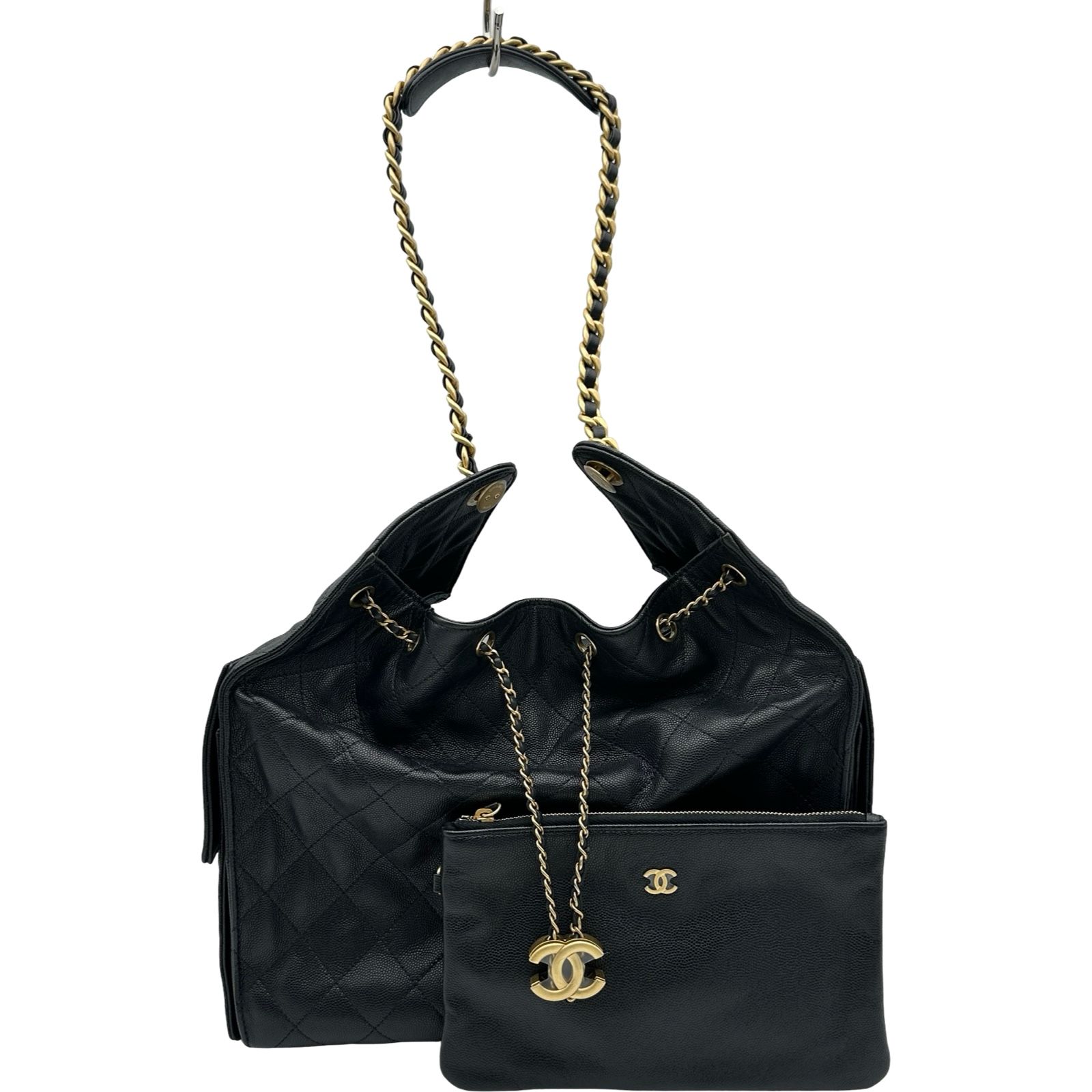 シャネル CHANEL CHANEL25 スモール AS5293 ブラック ゴールド金具 キャビアスキン レディース ショルダーバッグ 531,600円
